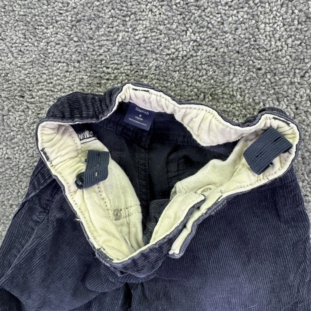 GapKids Pants Kids 6 Blue Corduroy Adjustable Waist Chino Fall Casual School